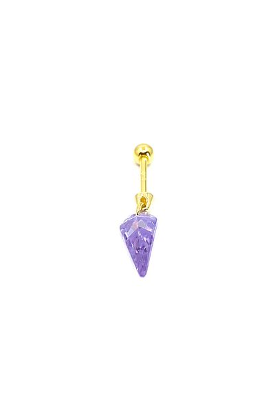 La femme by begum Lilac Diamond Slice Dangle Gold Silver Piercing,helix,tragus,flat,conch Ball Rotating Piercing