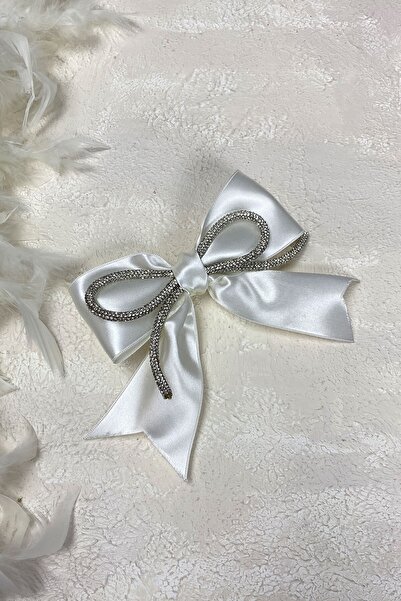 Hobigram Tipuri de agrafe crem, cu fundă plină de pietre, accesoriu de păr