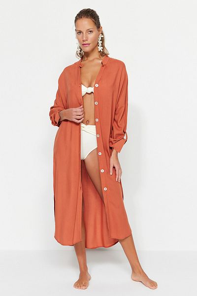Trendyol Collection Kleid - Braun - Blusenkleid