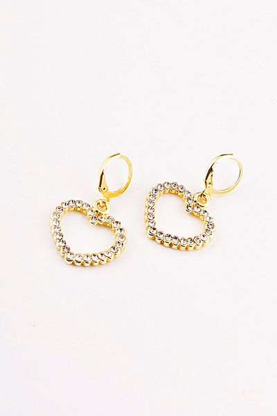 EUROMODA Heart Designed Zircon Stone Necklace Earring Set