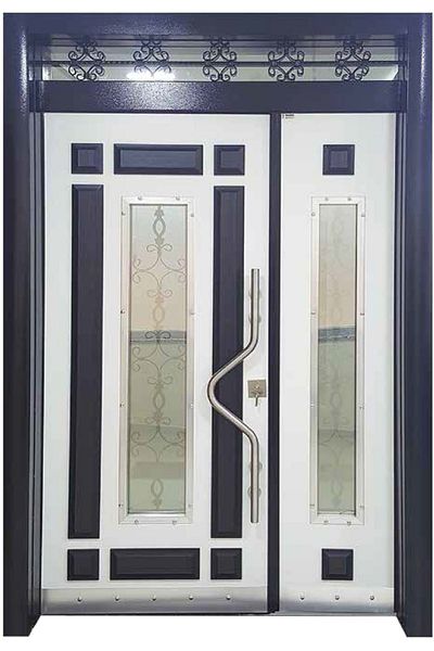 Tezdoor Steel Door Models Anthracite -, Steel Door, White Embossed Model Apartment Entrance Door Left
