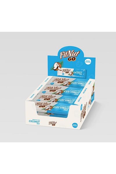 FitNut 12 Pieces X 40Gr Sugar Free Coconut Bars - Coconut