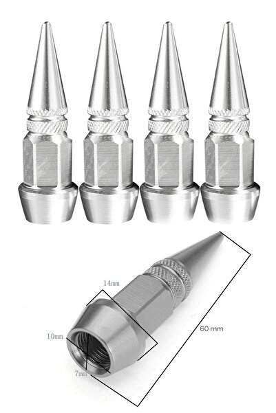 Mega Oto Market Oto Araba Sibop Kapağı Seti Metal Sivri 4'lü Set Krom 60 Mm