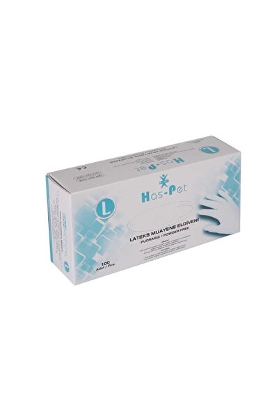 Has-Pet Haspet Latex Powder-Free Gloves Large 100 pcs