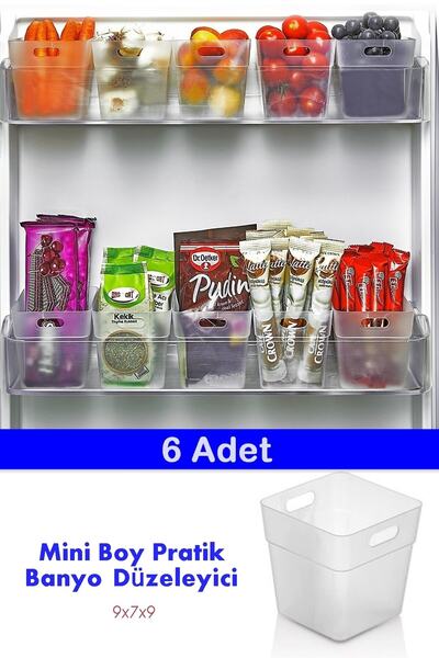 İndirimKap 6 Adet Banyo Organizeri Dolap Içi Düzenleyici Pamuk-kulak Pamuğu-m...