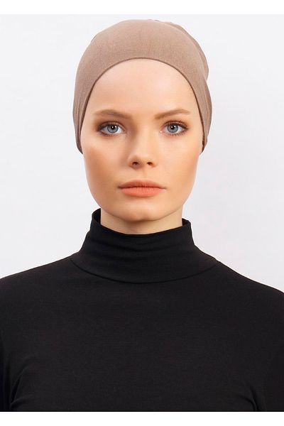 Ecardin Lycra Comfortable Non-Slip Practical Anti-Sweat Seamless Hijab Scarf Turban Ready Bonnet - Dark Mink