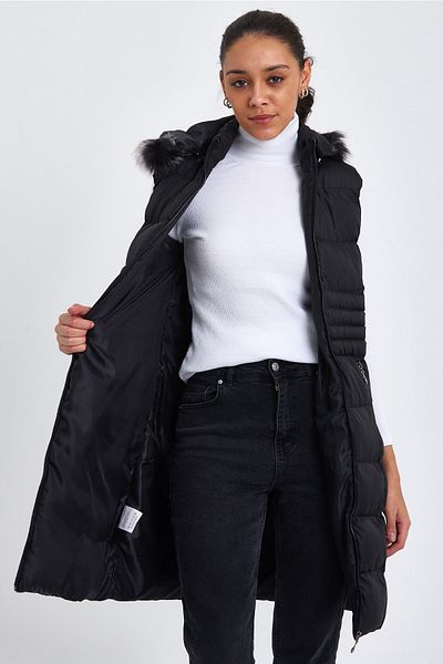 HASMOD Hooded Furry Women's Vest