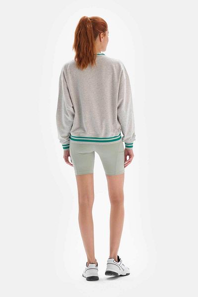 Dagi Grau meliertes Sweatshirt mit Colorado-Print für Damen