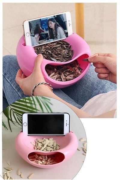 Hayveys Bol de gustări Enjoyment cu suport pentru telefon