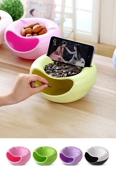Hayveys Bol de gustări Enjoyment cu suport pentru telefon