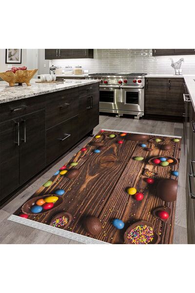 Enuygun Yıkanabilir 3d Kaymaz Taban Salon Koridor Mutfak Halısı Mutfak2098