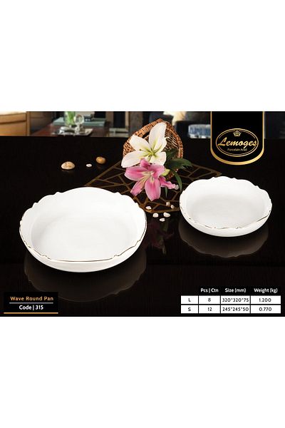 çerçi Lemoges Porcelain Round Deep Serving Plate