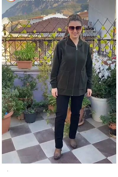 anne moda ankara 1. Quality, Hooded, Shaved Fleece Cardigan