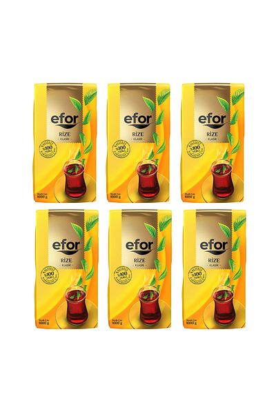 EFOR ÇAY Efor Rize Black Bulk Tea - 1,000gr X 6 Pieces