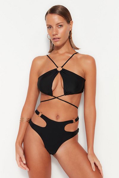 Trendyol Collection Μαύρο αξεσουάρ λαιμόκοψης μπικίνι TBESS23BU00016