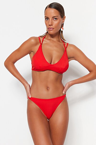 Trendyol Collection Bikini-Hose - Rot - Unifarben