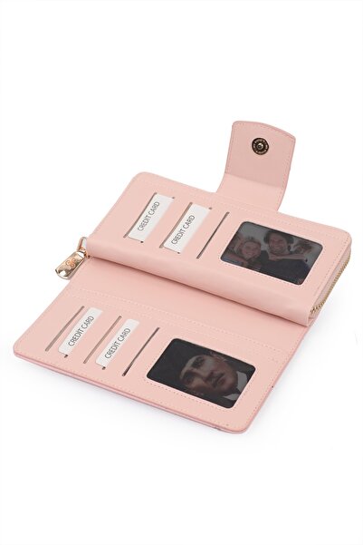 Ysmn Multi-Compartment Women's Wallet & Card Holder with Plenty of Eyelets and Zipper Pink Yc100005srl