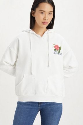 Levi s Kad n Beyaz Kapu onlu Sweatshirt A4933 0000 Fiyat Yorumlar Trendyol