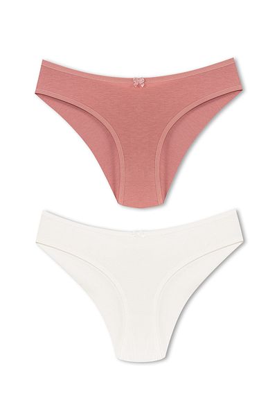 HNX 2-Piece Cotton Back Double Layer Seamless Bikini Women's Panties