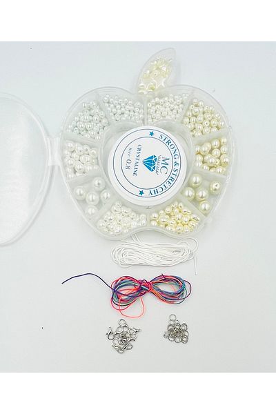yiğit aksesuar Perforated Pearl Bead Jewelry Making Set