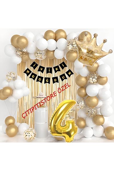DÜVENCİ TİCARET 1*2*3*4*5*6*7*8*9 Years Birthday Balloon Set with King Crown