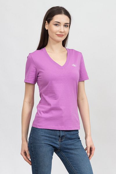 Calvin Klein Tricou cu decolteu în V pentru femei Micro Monologo Slimj20j 220303