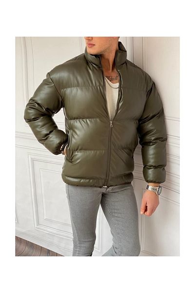 MODEFENDİ Jachetă oversize din piele kaki