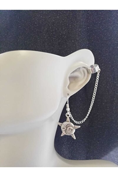 Star Sun And Moon Helix Kıkırdak Sıkıştırmalı Küpe