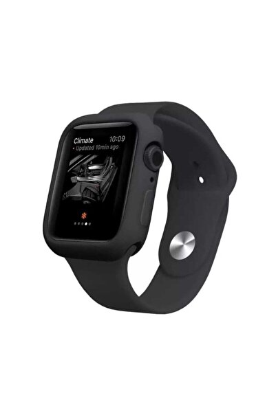 GREGOSS Apple Watch Seri 4 5 6 Se 44 Mm Önü Açık Tasarım Yumuşak Silikon Kılıf - Siyah