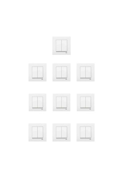 VİRALİGHTİNG Viko Karre White 10 Pieces Commutator Switch
