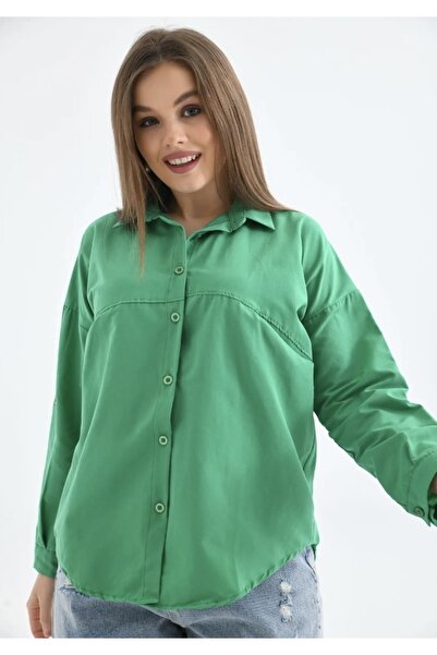 YILMAZBARMAZ Γυναικείο πουκάμισο Oversize με μπροστινές τσέπες