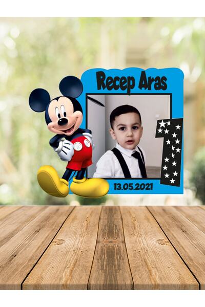 Melek Atölye - Bebek Çocuk Doğum Günü Resimli Ahşap Magnet Micky Mouse 12 Li ...