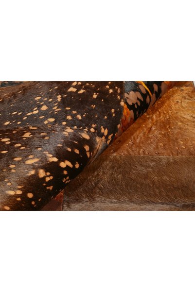 Dericibey Hamlaklı Doğal Dana Derisi Patchwork Halı