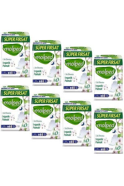 Molped Pure Soft Night 18 Pack Hygienic Pads 8 Pieces