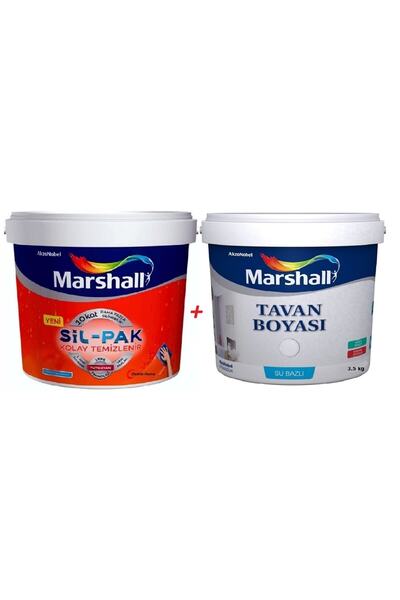Marshall Silikonlu Tam Silinebilir İç Cephe Duvar Boyası 2.5 L + Tavan Boyası...