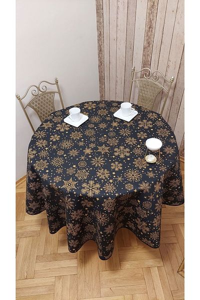 gonk Round Christmas Patterned Duck (LIQUID PUSHER, SPOT-PROOF) Fabric, Table Cloth