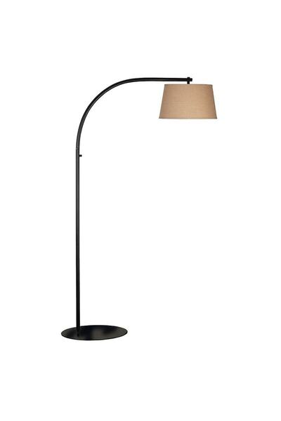 RİOLİGHT Retro,rustik,vintage Krem Kumaş Başlık Siyah Metal Gövde Lambader Köşe Lambası