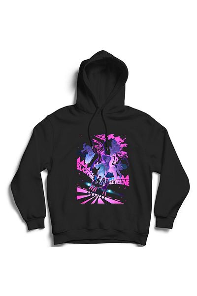 fame-stoned Hanorac unisex cu glugă cu design special Blackpink (Kpop, Black Pink).