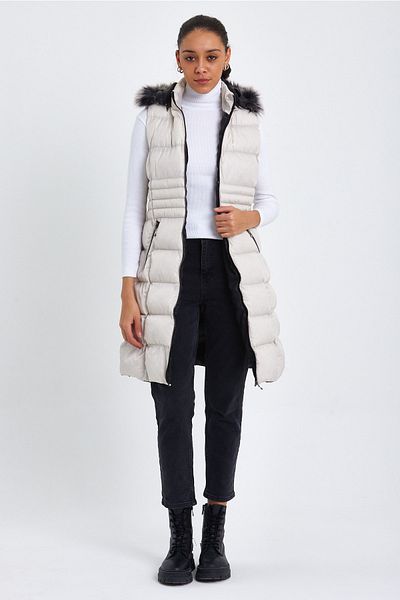 HASMOD Hooded Furry Women's Vest