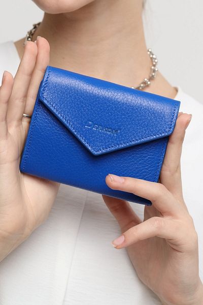 DERKON Portofel de damă Zoe Small Blue din piele naturală