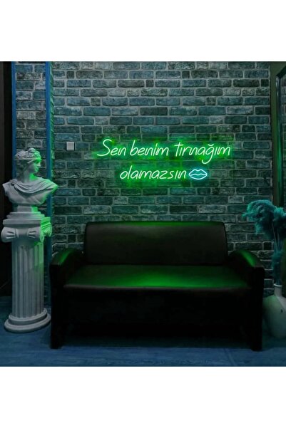 dekoraven Sen Benim Tırnağım Olamazsın Yazı Neon (70x32cm) Led Tabela Güzelli...