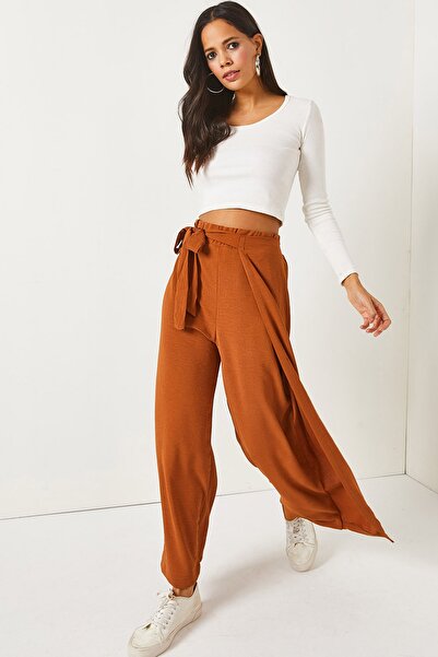 Olalook Taba Bağlama Detaylı Anvelop Palazzo Pantolon PNT-19000199