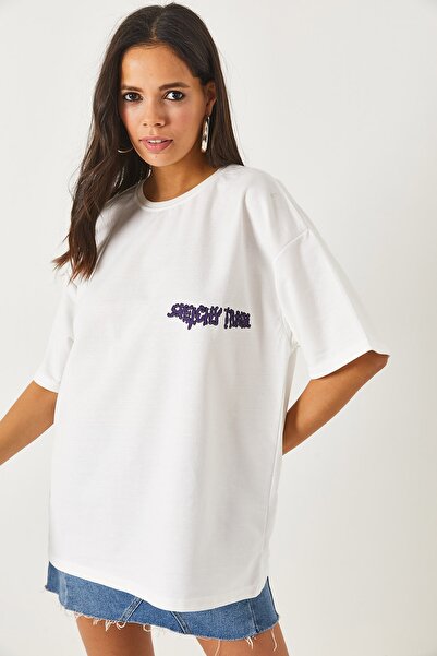 Olalook Skull White Front Back Printed 2 thread Unisex Oversize T-Shirt TSH-19000696