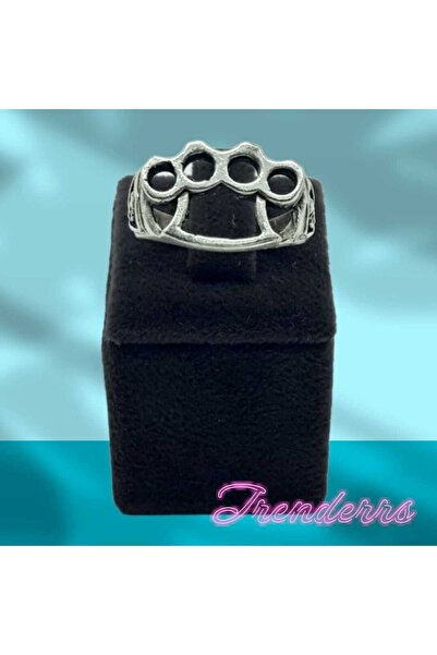 Trenderrs Erkek 925 Ayar Antik Gümüş Kaplama Ayarlanabilir Muşta Modelli Tasa...