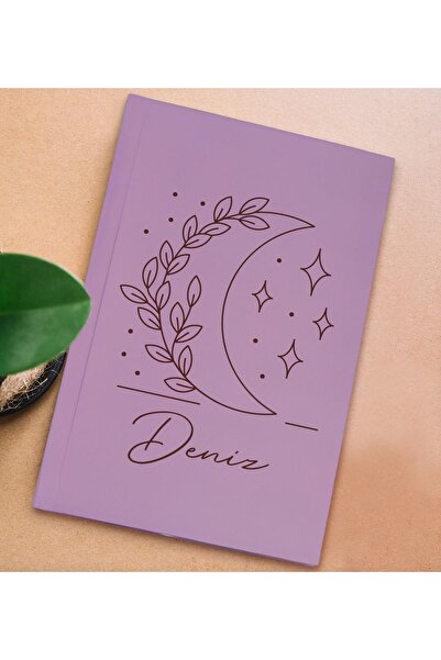 Bk Gift Kişiye Özel Isimli Sert Kapaklı Lila Lastikli Defter