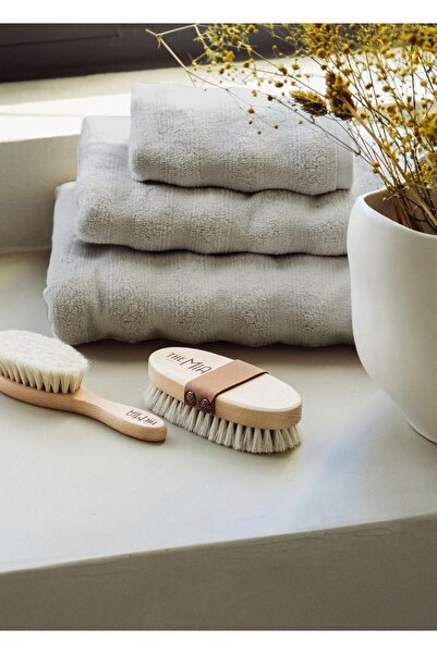 The Mia Fine Cotton Beige Face Towel 90x50 Cm