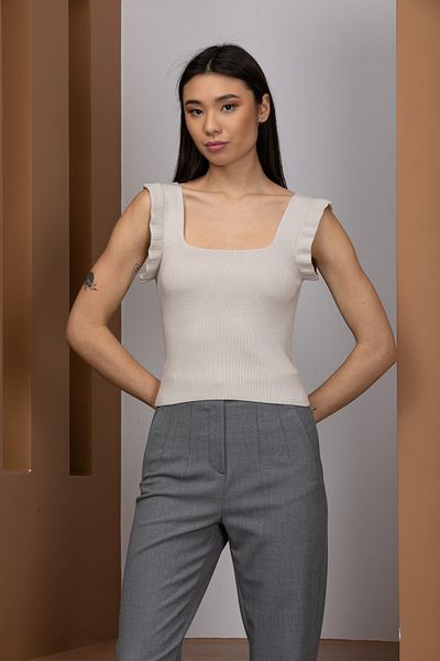 texin fashion Thick Strap Knitwear Crop Tank Top