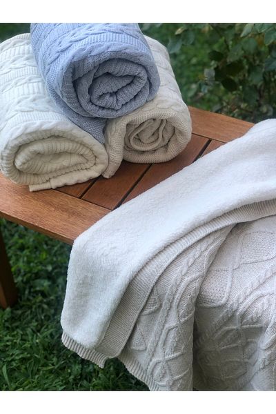 Recos Knitwear Baby Blanket - Fiber Filled, Wellsoft and Little Plush Teddy Bear Gift