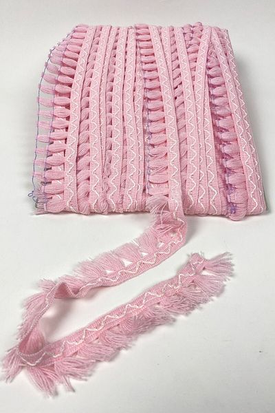 Hobigram Pink Cotton Tassel Fringe Ribbon – Special Design, Accessory, Quality Production, Eye-Catching Style – Dekorati