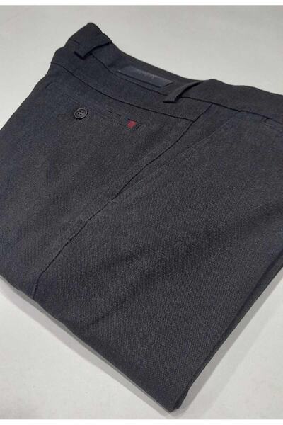 RATEKS Casual Spor Pamuklu Yan Cepli Dokuma Desenli Gri Erkek Pantalonu
